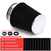 Universal High-Flow Cold Air Intake Filter, 60-76mm
