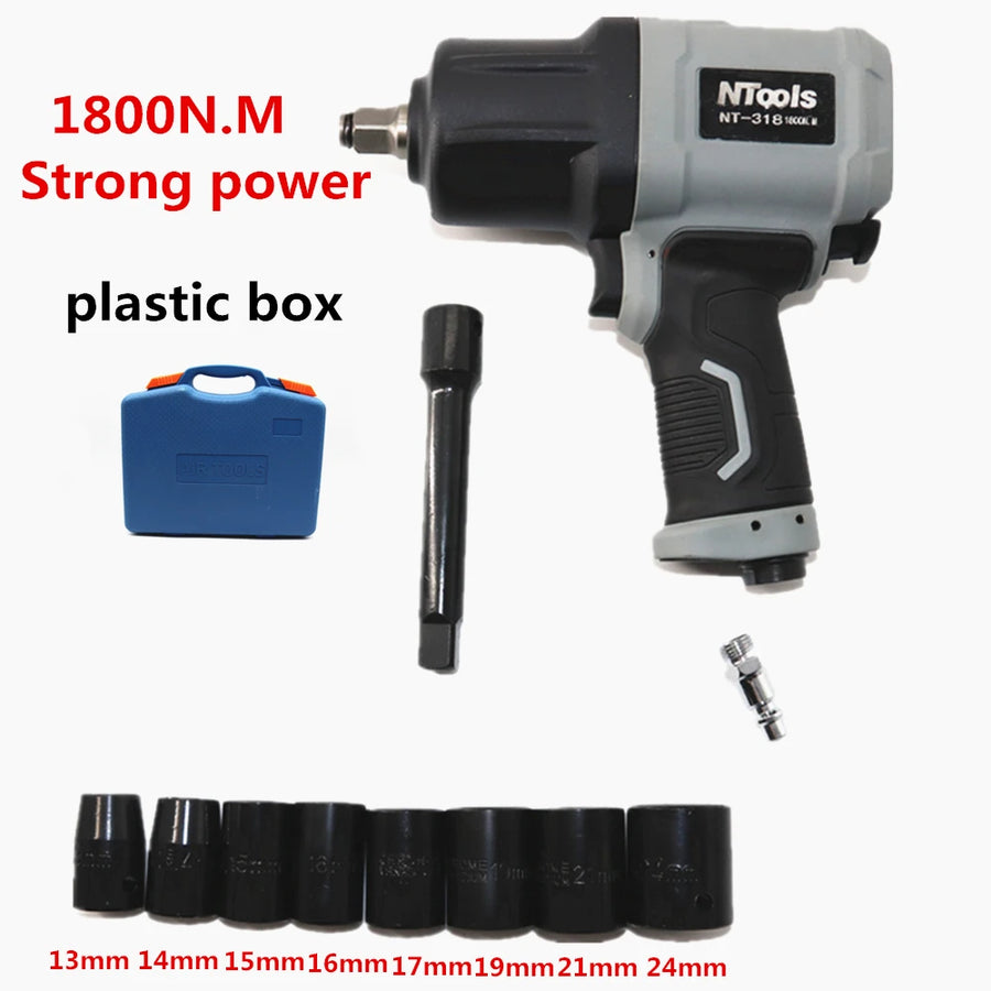 NTOOLS 1/2-Inch Pneumatic Impact Wrench – 1,800 N·m
