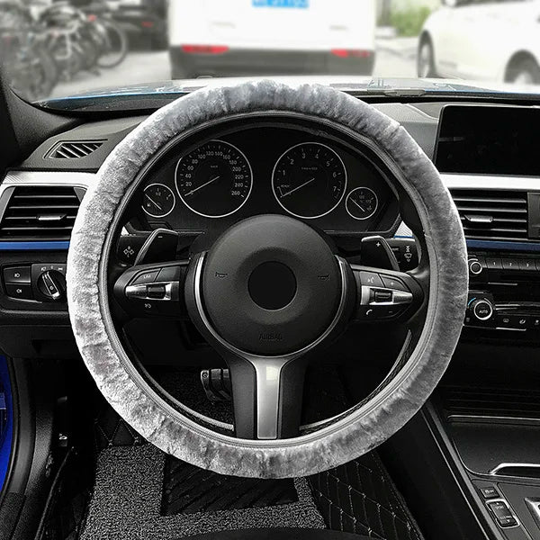 Plush Steering Wheel Cover – 36–38 cm