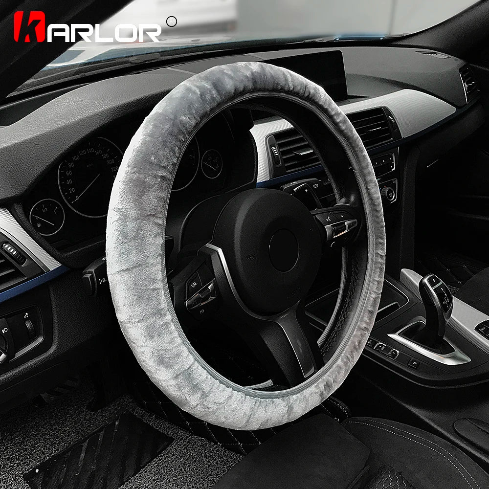 Plush Steering Wheel Cover – 36–38 cm