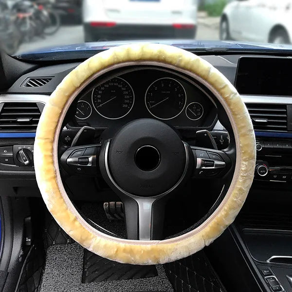Plush Steering Wheel Cover – 36–38 cm