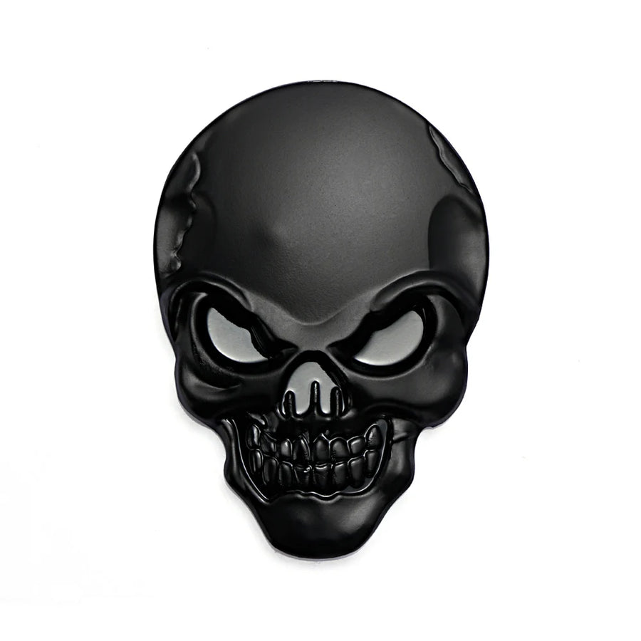 3D Metal Skull Vehicle Badge – 8 × 5.5 cm