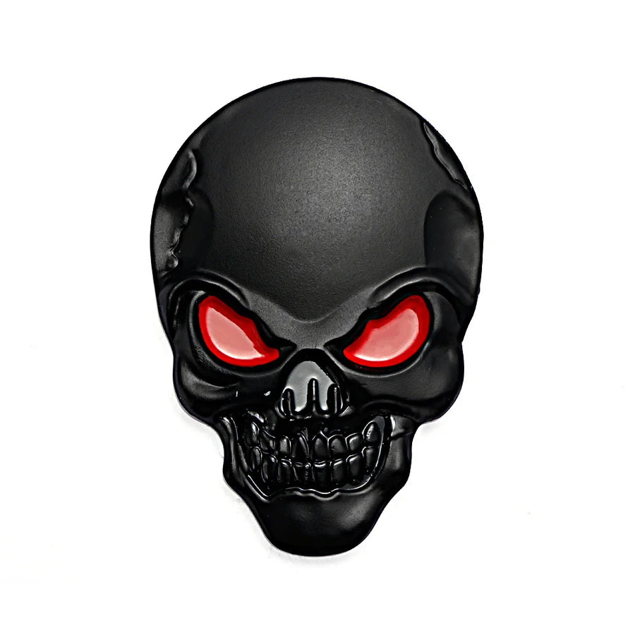 3D Metal Skull Vehicle Badge – 8 × 5.5 cm