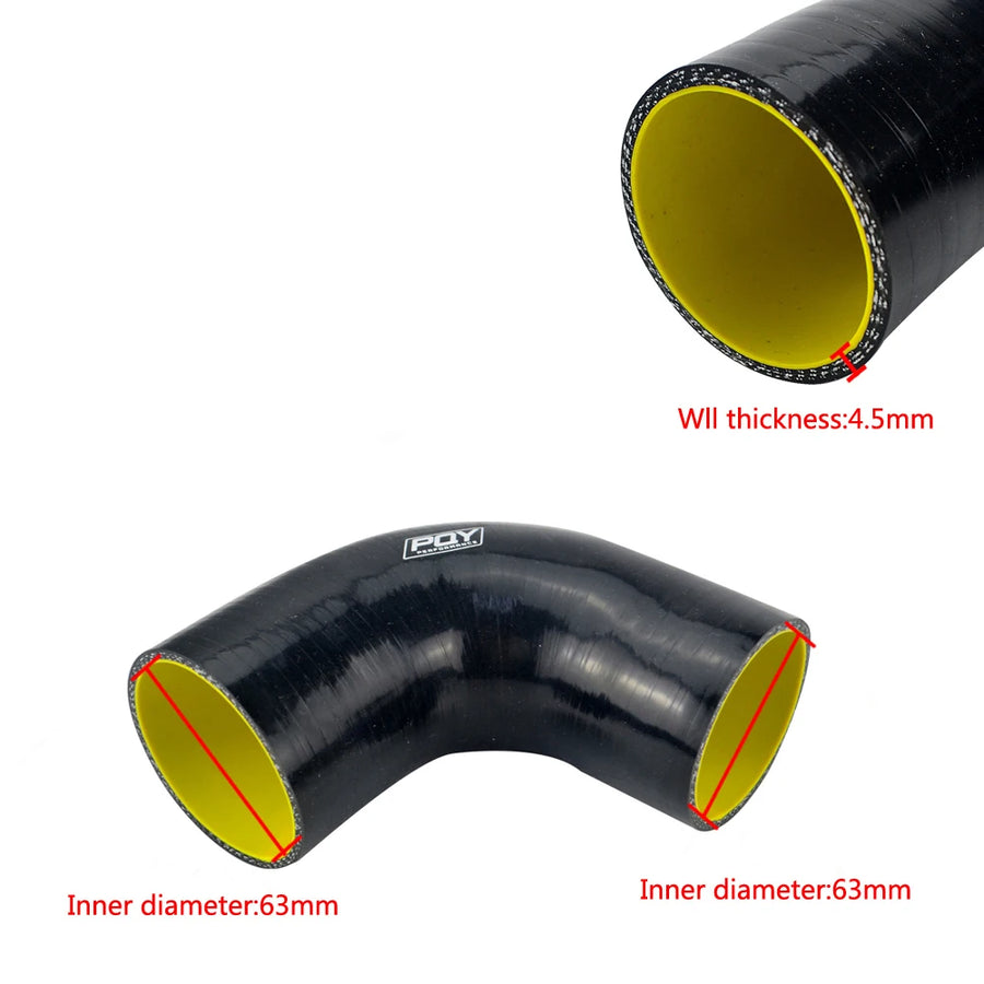 Universal 63mm 90° Silicone Coolant & Intake Hose