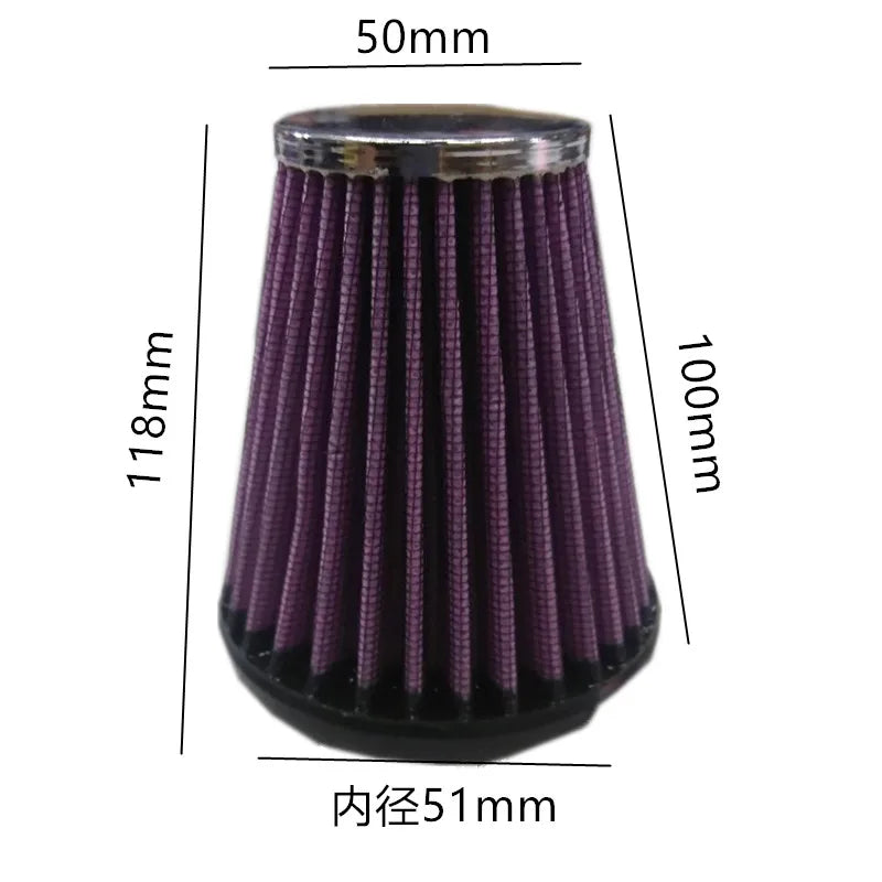 Universal 51 mm High-Flow Cone Air Filter