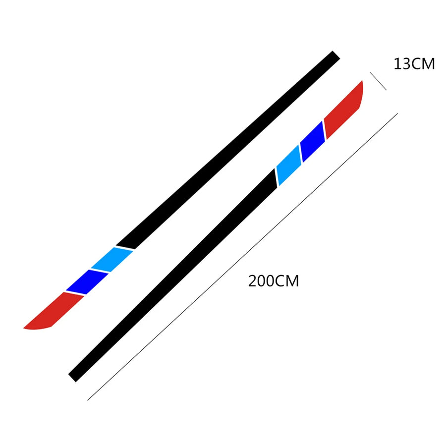 Long Side Stripe Vinyl Decal Pair – 200 × 13 cm