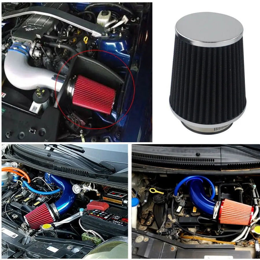 Universal Cold Air Intake Filter Kit 60mm-76mm