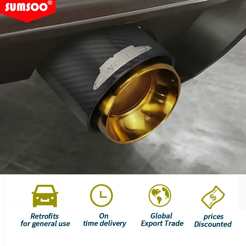 Genuine Black Gold Burnt Blue Silver Chrome and Carbon Fiber Muffler Tip for BMW MINI Cooper S Exhaust Tip