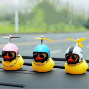 Helmeted Yellow Duck Car Ornament
