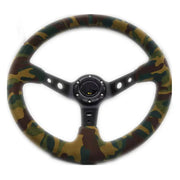 350 mm Suede Deep-Dish Racing Steering Wheel – Camouflage