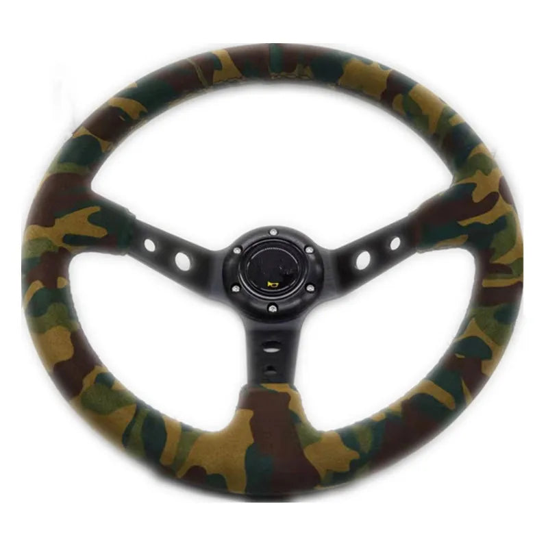 350 mm Suede Deep-Dish Racing Steering Wheel – Camouflage