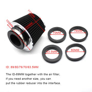 Universal High-Flow Cone Air Filter, 63-90mm Inlets
