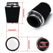 Universal High-Flow Cold Air Intake Filter, 60-76mm