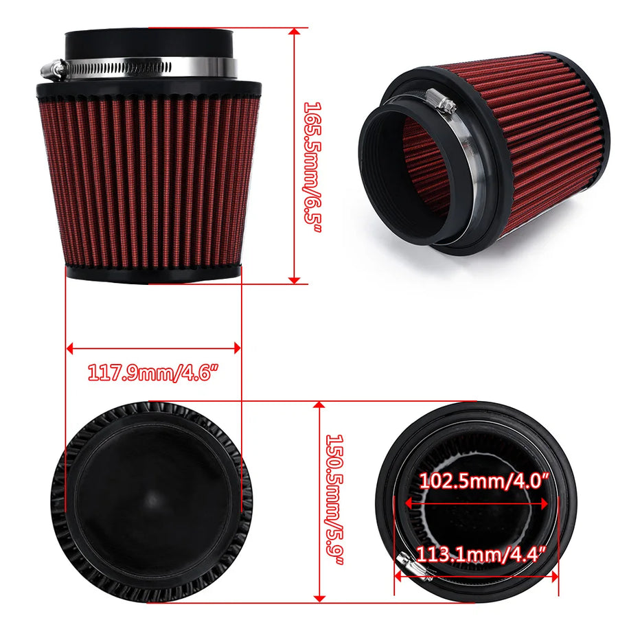 4" 100MM Universal Cold Air Intake Filter