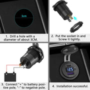 48W USB-C PD and QC Car Charger Adapter