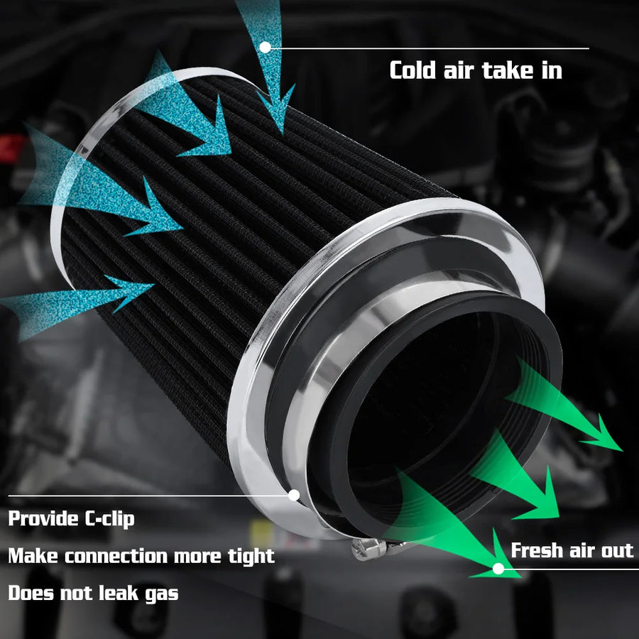 Universal Cold Air Intake Filter Kit 60mm-76mm
