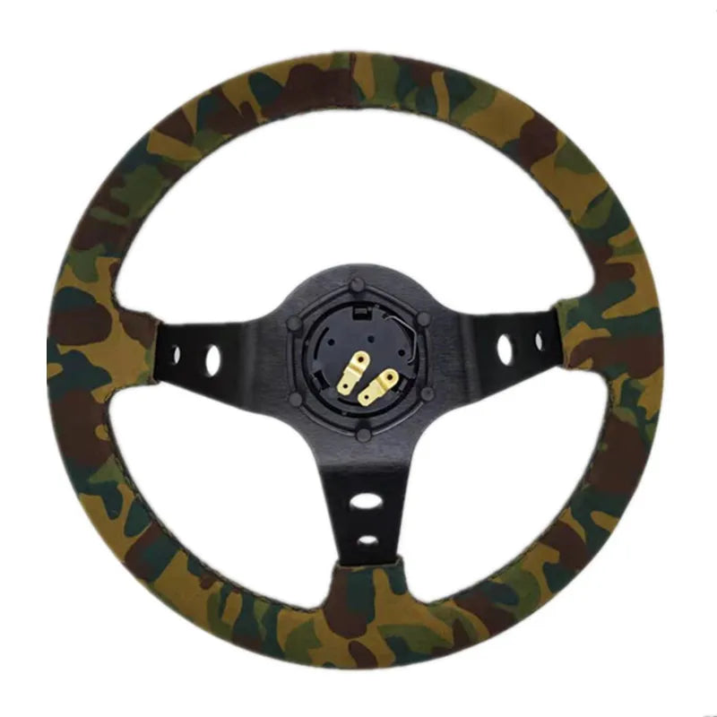 350 mm Suede Deep-Dish Racing Steering Wheel – Camouflage