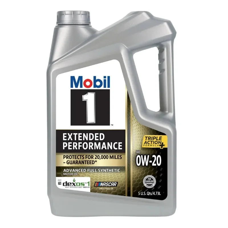 Mobil 1 Extended Performance Full Synthetic 0W-20 Motor Oil, 5 Quart Pack of 3