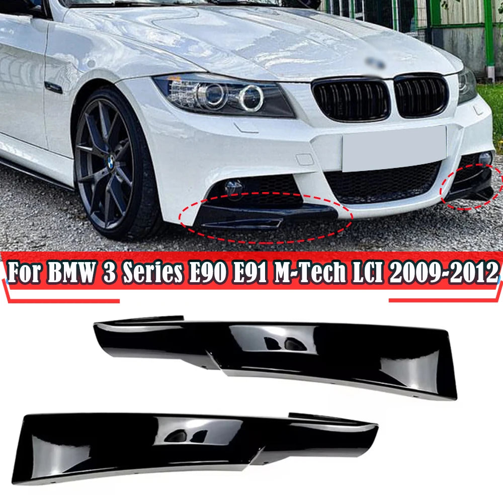 Front Bumper Splitters for 2009–2012 BMW E90/E91 M-Tech LCI – Pair