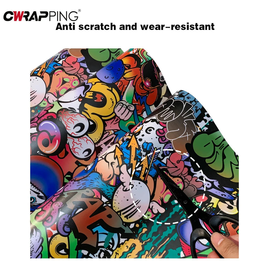 JDM Skull Graffiti Decorative Vinyl Wrap Film