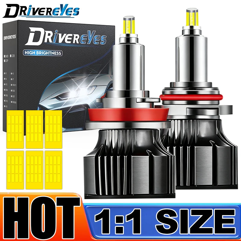 H1/H7/H11/9005/9006/9012 LED Headlight Bulb – 6000K, CANBUS, Projector-Compatible