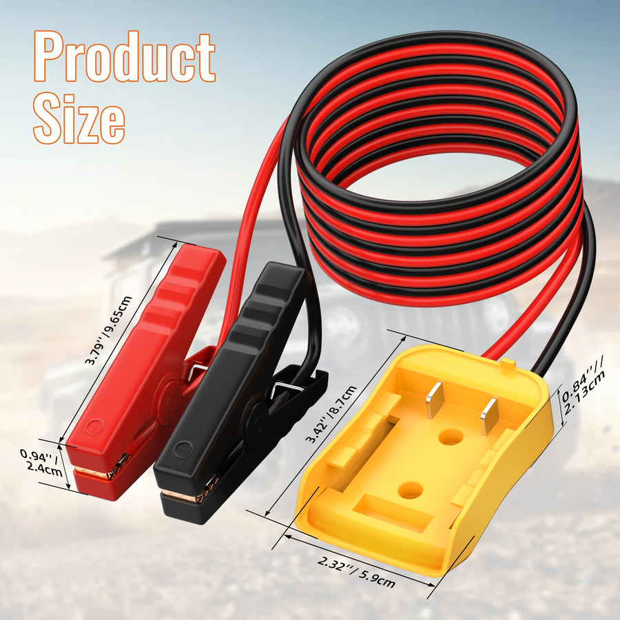 20V Jumper Clamp Adapter for DeWalt-Compatible Tool Batteries