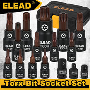 16-Piece Torx Bit Socket Set, T8-T60