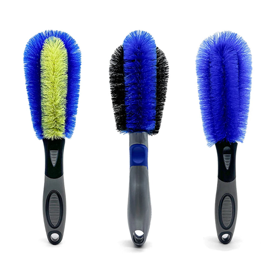 Blue Wheel & Tire Cleaning Brushes - Single or 3-Piece Set