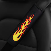 Seat Belt Shoulder Pad Set – flame pattern, red