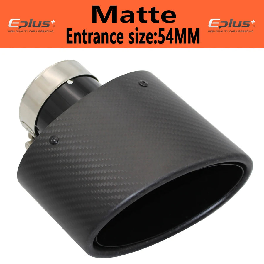 Universal Angled Oval Carbon-Fiber & Stainless Steel Exhaust Tip