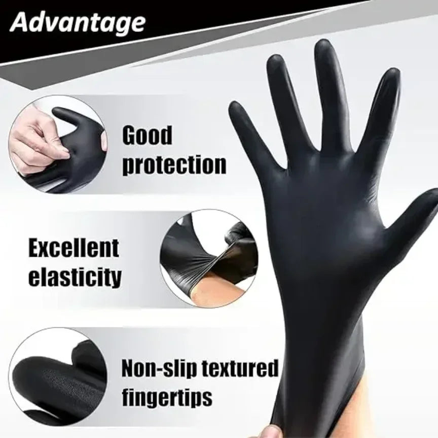 Black Disposable Work Gloves – 10 to 100 Pack