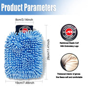 Chenille Microfiber Car Wash Mitts - 2-Pack, 29 x 19 cm