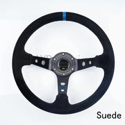 Universal 350mm Deep-dish Suede Sport Steering Wheel