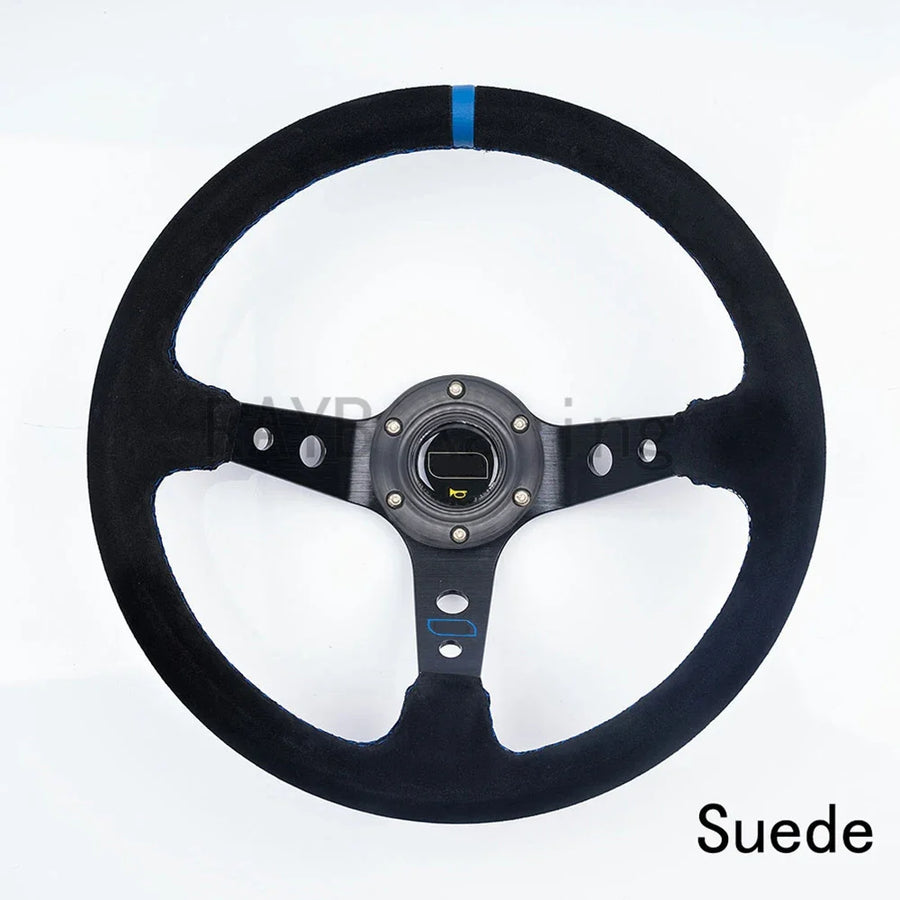 Universal 350mm Deep-dish Suede Sport Steering Wheel