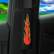 Seat Belt Shoulder Pad Set – flame pattern, red