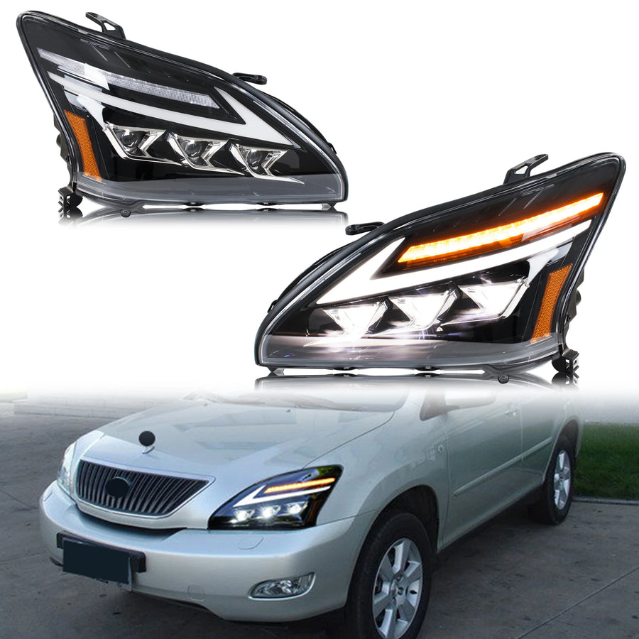 LED Headlight Assembly Pair for Lexus RX330/RX350/RX400h 2004–2009