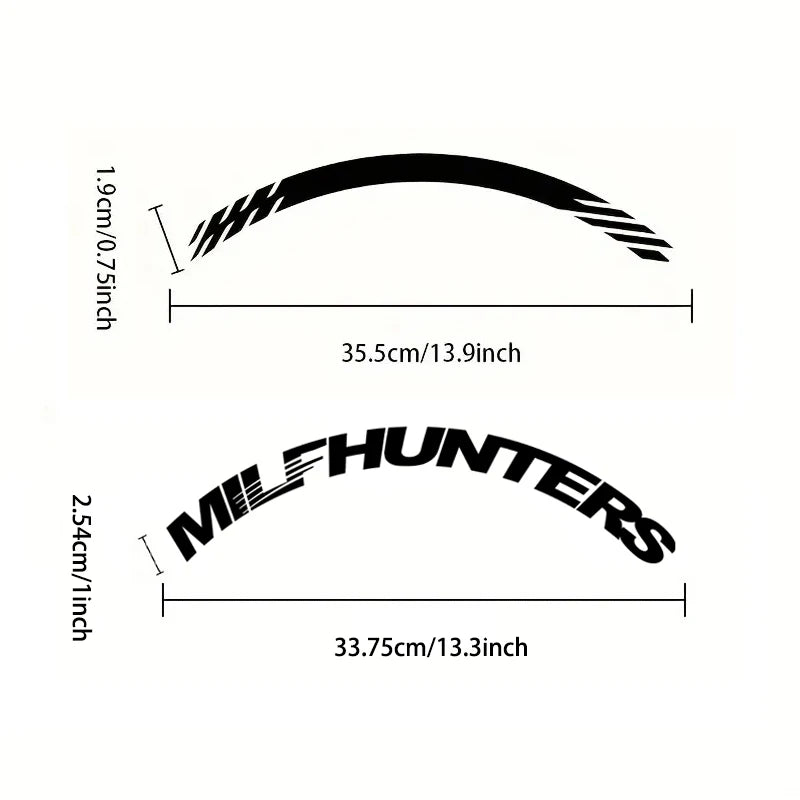 4-Piece 3D PVC Tire Letter Decal Set