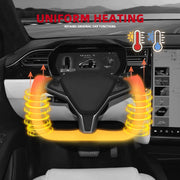 350 mm Heated Nappa-Leather Yoke Steering Wheel for Tesla Model S/X – 2014–2023