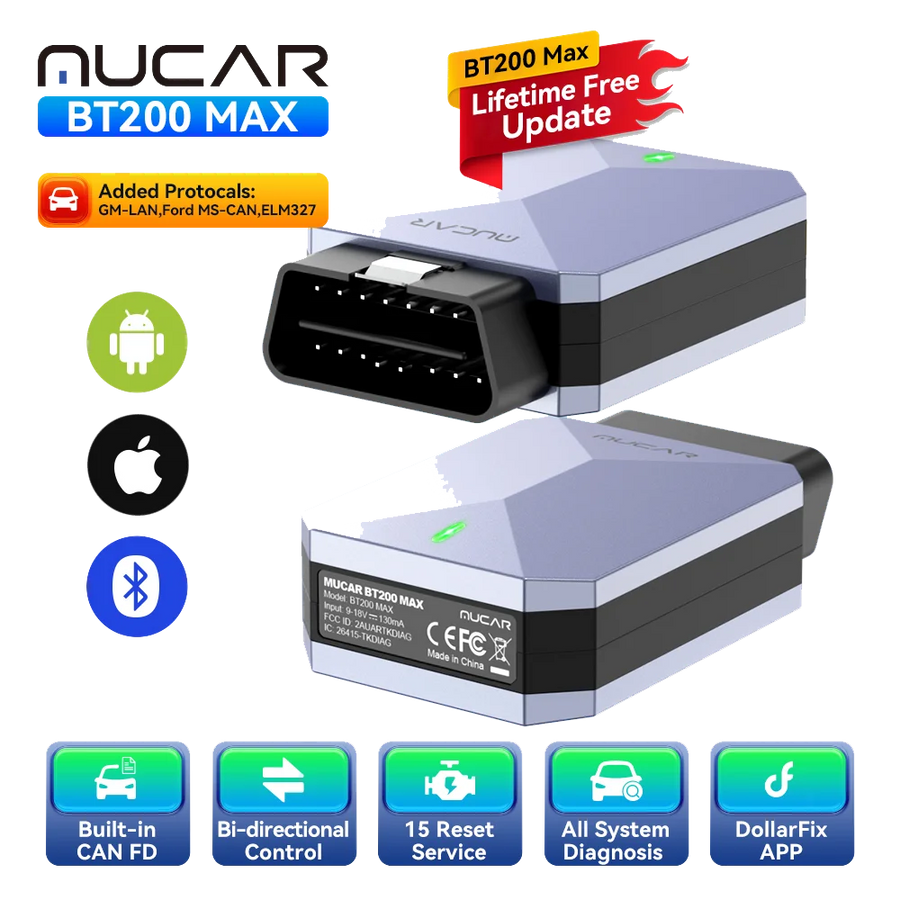 MUCAR BT200 Max Bidirectional All-System OBD2 Scanner with 15 Service Functions