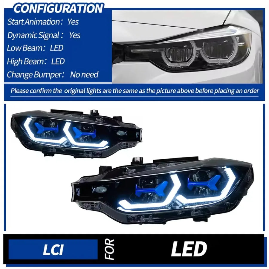 LED Headlight Assembly Set for 2012–2019 BMW F30