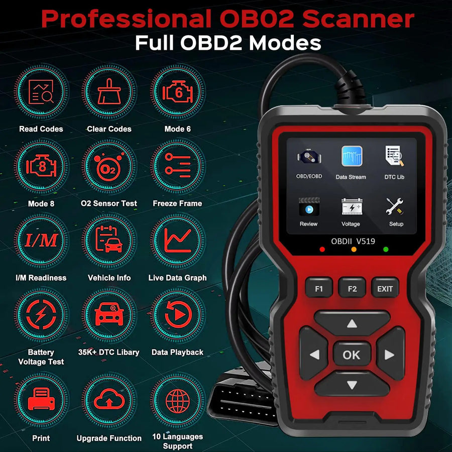 V519 OBD2 Code Reader with Live Data