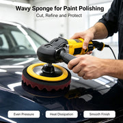 7-Inch Wavy Foam Car Polishing Pads - 2-Pack