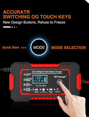 12V 6A Touchscreen Battery Charger with LCD and Pulse Repair Mode