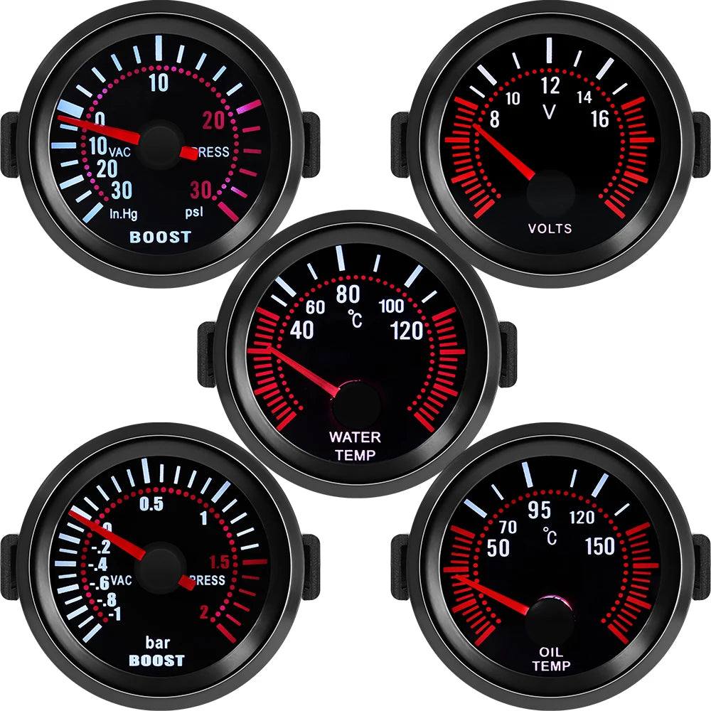 52mm Oil Pressure, Water Temperature, Oil Temperature and More Automotive Gauge