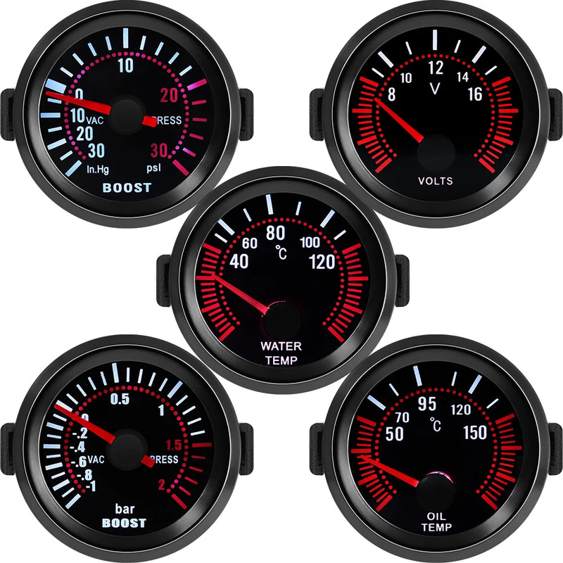 52mm Oil Pressure, Water Temperature, Oil Temperature and More Automotive Gauge