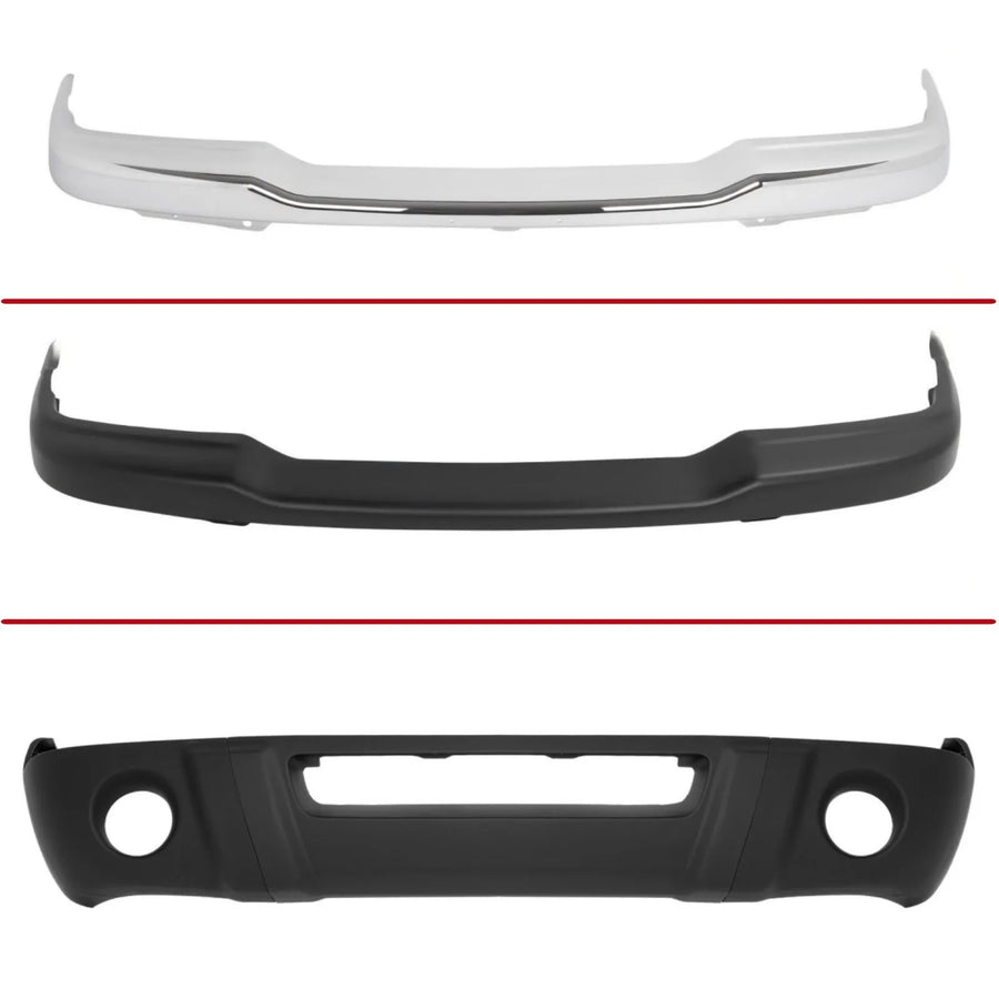Chrome and Black Front Bumper for Ford Ranger 2001-2007