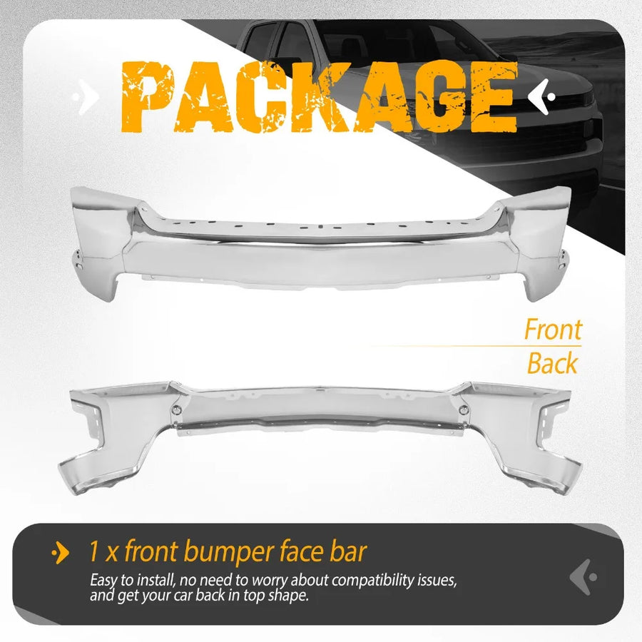 Chrome Front Bumper Face Bar – 2019–2022 Chevrolet Silverado 1500