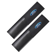 2-Piece Ford Logo Carbon-Pattern Seat Belt Shoulder Pads