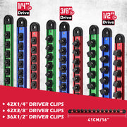 9-Piece Magnetic Socket Organizer Tray Set for 1/4, 3/8 and 1/2 Inch Drives