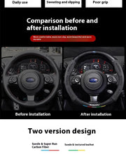 Suede Carbon-Fiber-Style Steering Wheel Cover for Subaru – 38 cm